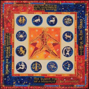 Astroloji, 1999 (kağıt üzerine akrilik ve guaj boya) by Sabira Manek